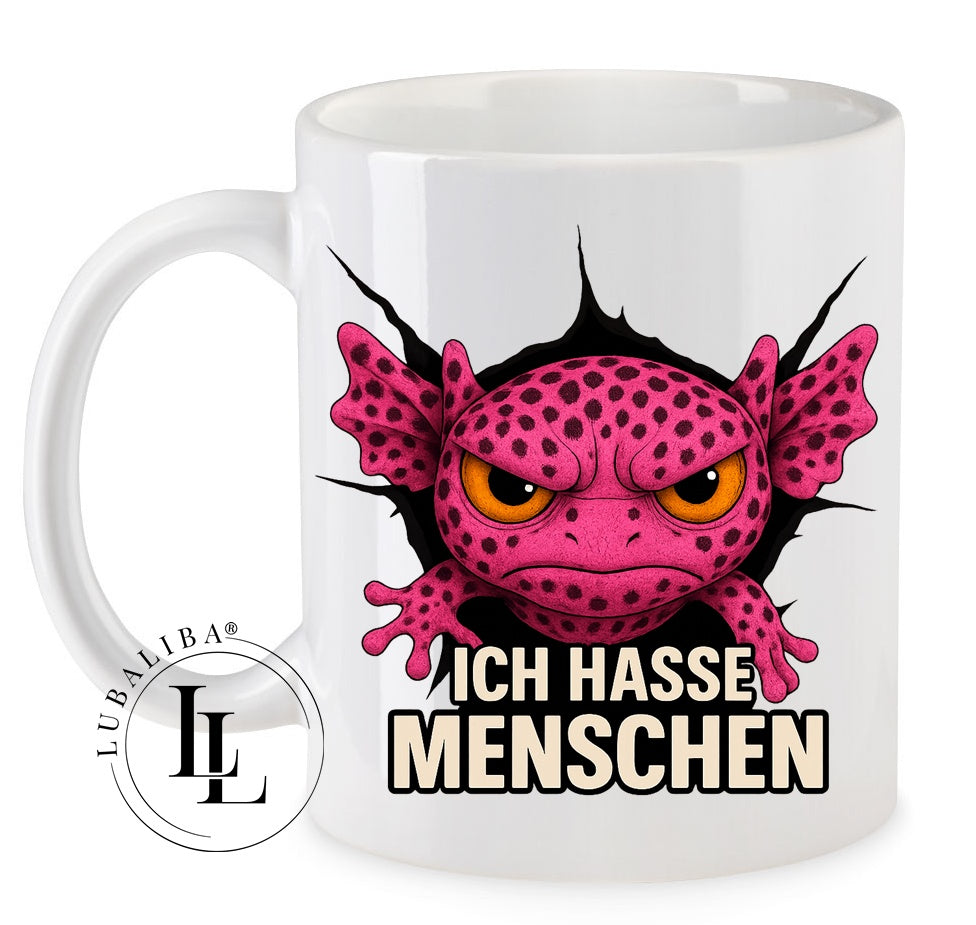 " Axolotl Pleolottel IHM " Ich Hasse Menschen Tasse Keramik Motiv: AAG